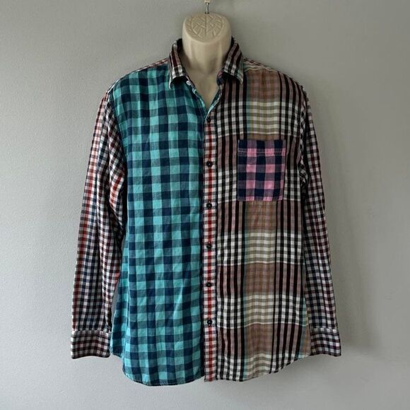 Tommy Bahama Carnival Mixer Plaid Button Shirt Size L - Picture 1 of 7